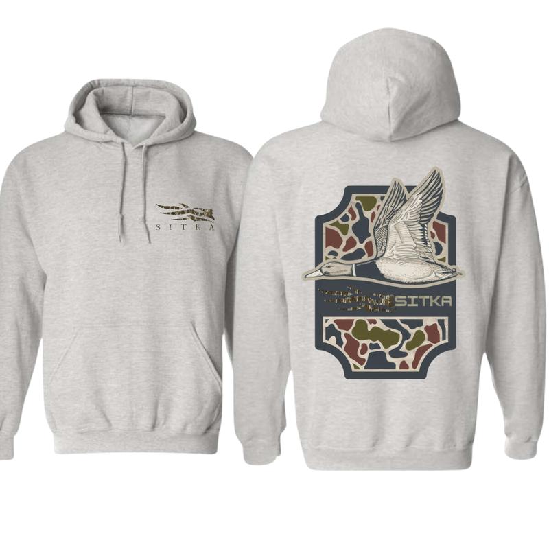 Sitka Waterfowl Hoodie - Camo Duck Design for Men’s Western Wear and Hunting Adventures