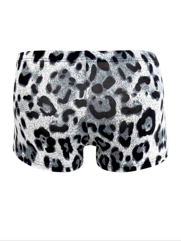 Men's Leopard Print Boxer Brief, Breathable Comfy Underwear for Daily Wear, Casual Men's Underwear for All Seasons