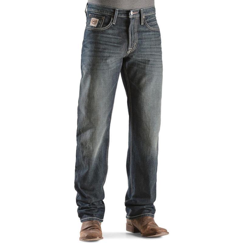 C.i.n.c.h Men's White Label Relaxed Fit Mid Rise Jeans Dark Stonewash