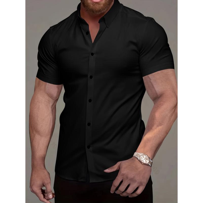 Fashionable Mens Short Sleeve Casual Shirt - Lightweight & Breathable for Summer Vacations, Perfect Resort Wear Tops