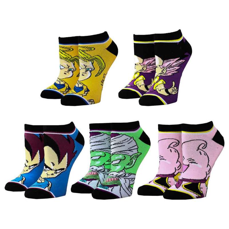 Vegeta Chibi Characters Ankle Socks, 5 Pairs