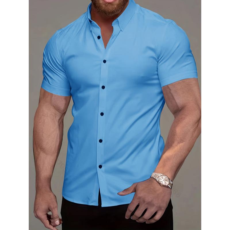 Fashionable Mens Short Sleeve Casual Shirt - Lightweight & Breathable for Summer Vacations, Perfect Resort Wear Tops