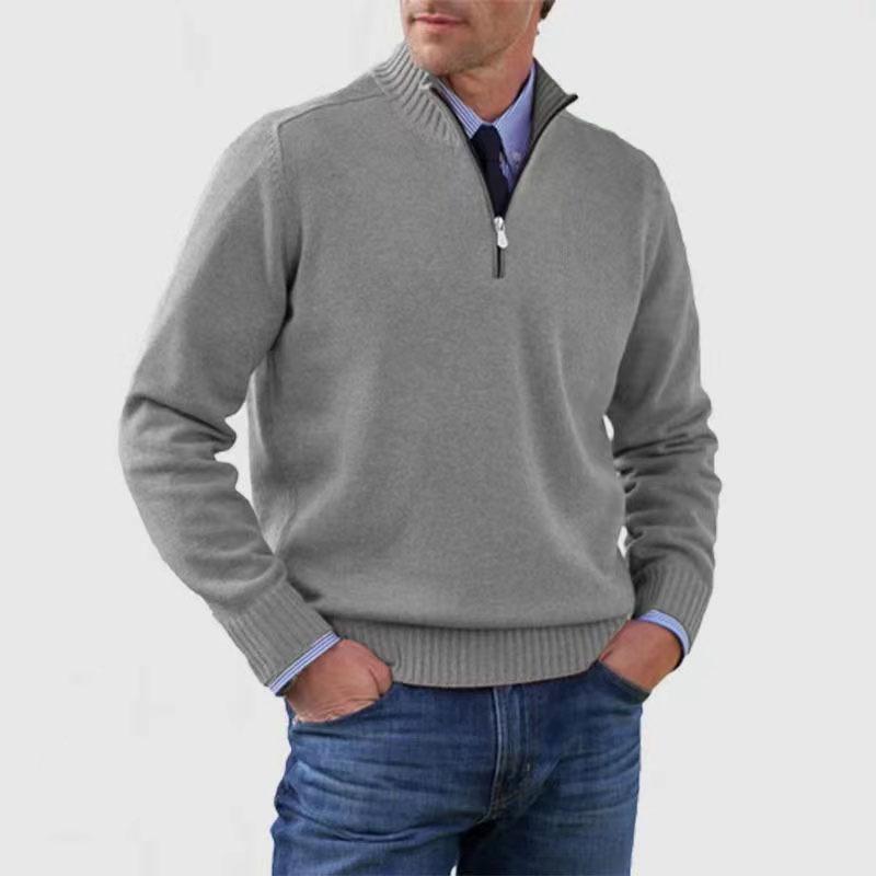 For Autumn and Winter European and American Hot Men's Clothing plus Size Knitwear Zipper Knitted Sweater Thermal Bottoming Shirt Sweater Men's 2024 Christmas