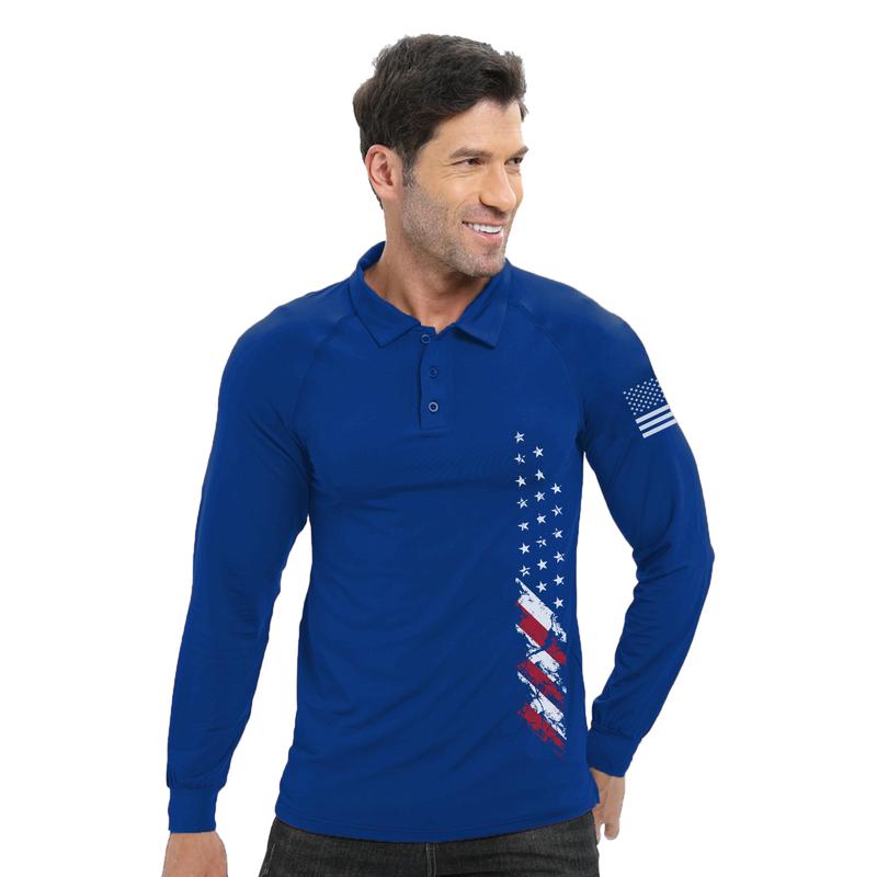 Men's Patriotic Polo Shirt Short Sleeve Patriotic Casual American Flag Graphic Golf Polo Shirts golf shirt raglan shirt