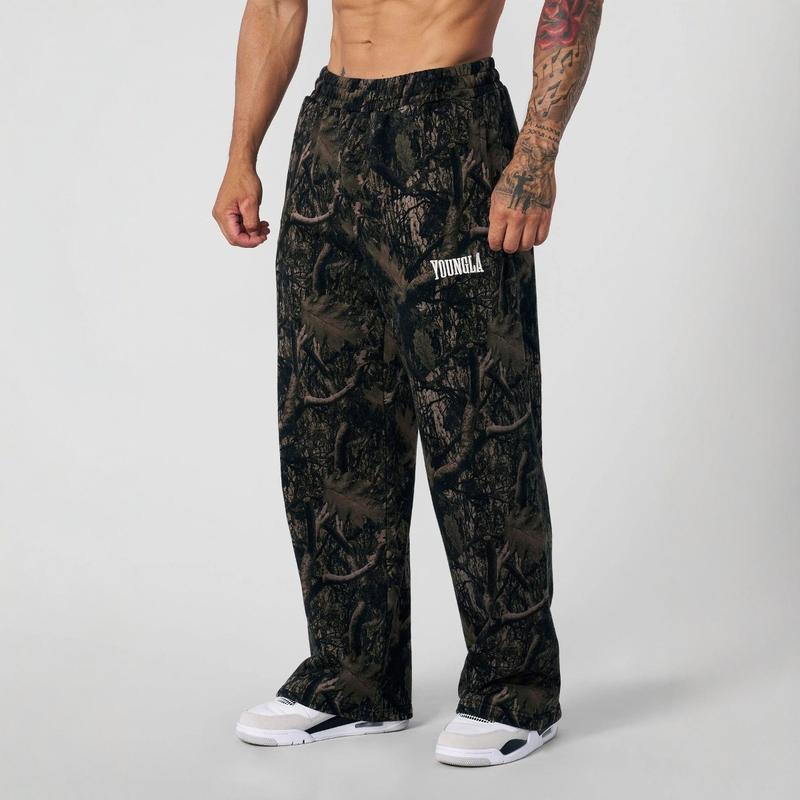 2025 Youngla American Fashion Casual Pants Digital Camouflage Printing Straight-Leg Trousers Sports Fitness Loose Wide Leg Pants