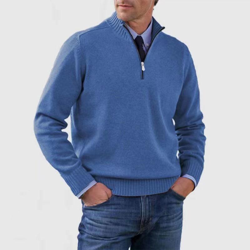 For Autumn and Winter European and American Hot Men's Clothing plus Size Knitwear Zipper Knitted Sweater Thermal Bottoming Shirt Sweater Men's 2024 Christmas