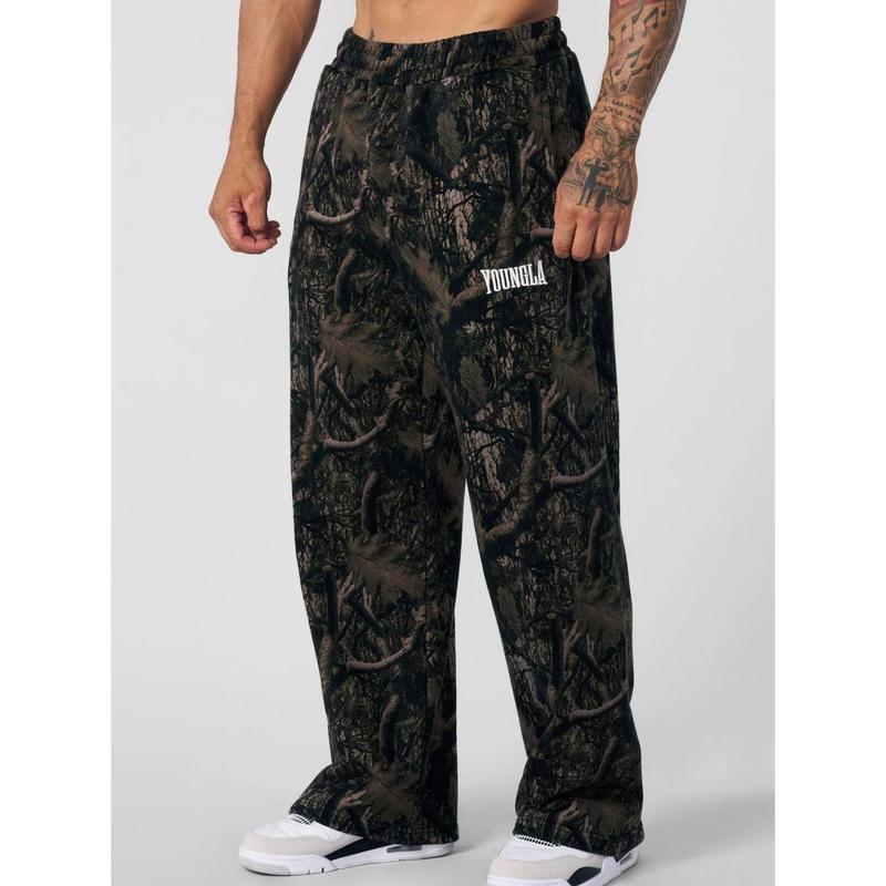 2025 Youngla American Fashion Casual Pants Digital Camouflage Printing Straight-Leg Trousers Sports Fitness Loose Wide Leg Pants