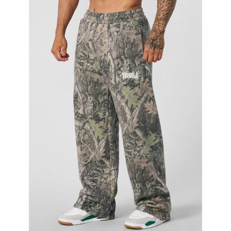 2025 Youngla American Fashion Casual Pants Digital Camouflage Printing Straight-Leg Trousers Sports Fitness Loose Wide Leg Pants