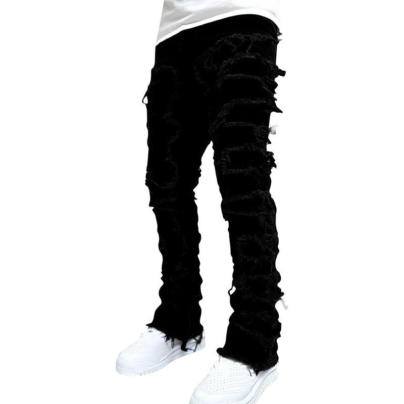 Men's Stacked Jeans Slim Fit Ripped Jeans Y2K Harajuku Hip Hop Trouser Women's Tight fit jeans fashion christmas Denim christmas gift ideas