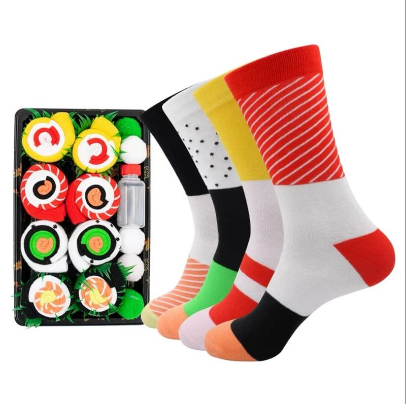 Sushi Socks, 3 Pairs Fun Socks, Unique NoveltyFunny Socks for Men and Women, Sushi Lovers,Birthday, Thanksgiving Christmas Gift ldeaMenswear