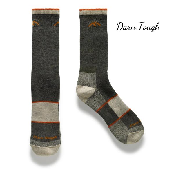 Darn Tough Olive Merino Wool Boot Sock Cushion - Unisex Size L Fabric Menswear Spandex Man Bowling Tropical