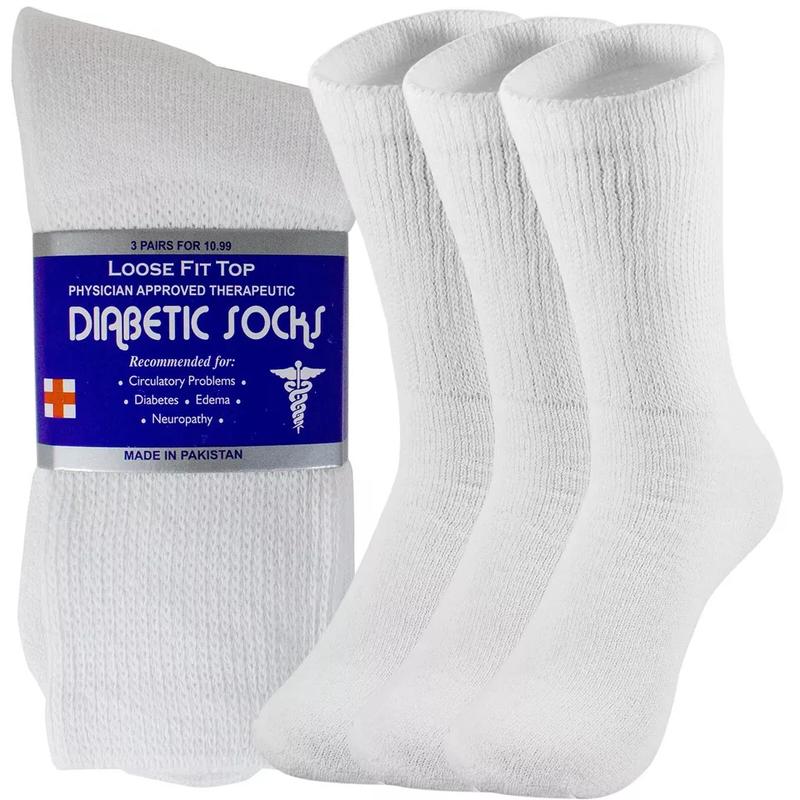 Circulatory Diabetic Cotton Crew Socks 3 Pairs for Men and Women - Womenswear, Comfort