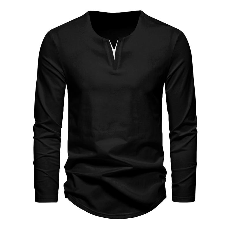 JMIERR Mens Casual Muscle Slim Fitted  Long Sleeve V-Neck Longline Soft  Fabric T-Shirt ,Gym Workout Athletic Menswear Tops,Men's Stylish Clothing for Daily Wear,Fall Fashion Outfits 2024