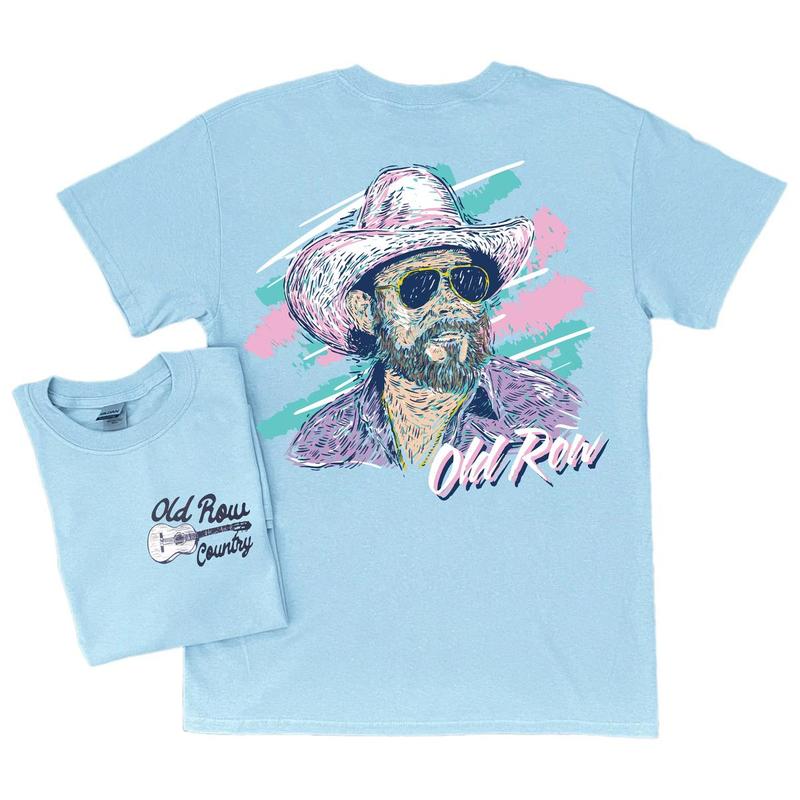 Vintage Hank Williams Jr X Old Row Outdoors 80s T-Shirt, Gift Mens Menswear Top Underwear Tshirt Streetwear Tropical