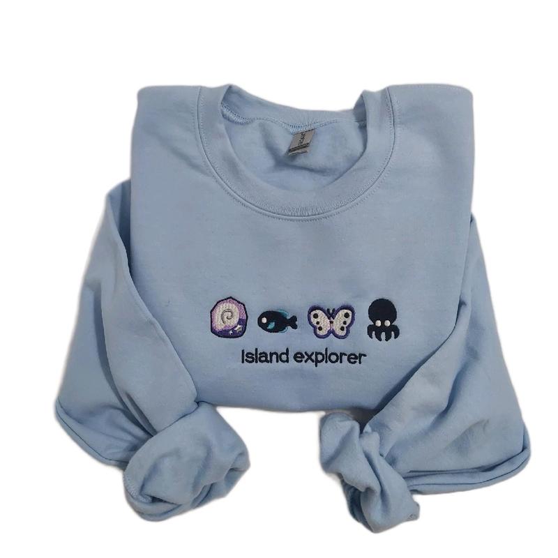 Island essentials or explorer embroidered sweatshirt unisex