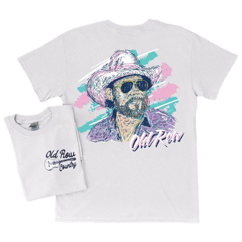 Vintage Hank Williams Jr X Old Row Outdoors 80s T-Shirt, Gift Mens Menswear Top Underwear Tshirt Streetwear Tropical