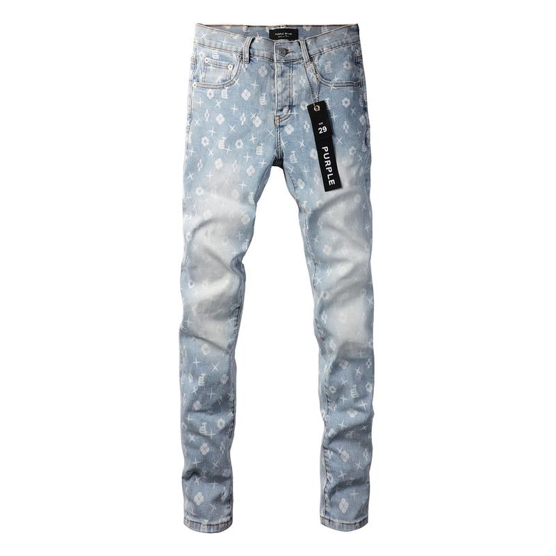 Men's slim fit printed long pants light colored trendy jeans casual fashion men's pants elastic retro distressed paint splattered elastic slim aged black gray Menswear Cotton Stylish Trouser Denim Ripped Pocket Tractor Menswear Cotton