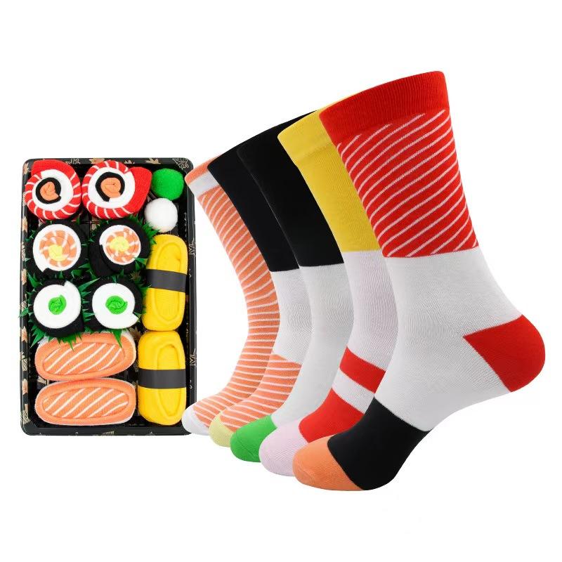 Sushi Socks, 3 Pairs Fun Socks, Unique NoveltyFunny Socks for Men and Women, Sushi Lovers,Birthday, Thanksgiving Christmas Gift ldeaMenswear