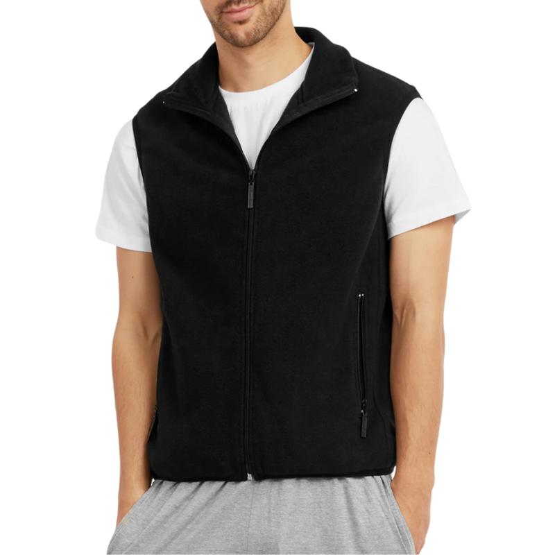 Men’s Full Zip Up Soft Polar Fleece Vest with Zipper Packets S-3XL Regular Plus Big & Tall Size, Sleeveless Fuzzy Casual Lightweight Warm Antistatic Stand Collar Fleece Vest Jacket Coat Sweatshirts Outerwear Outdoor Hiking for Spring Fall Autumn Winter