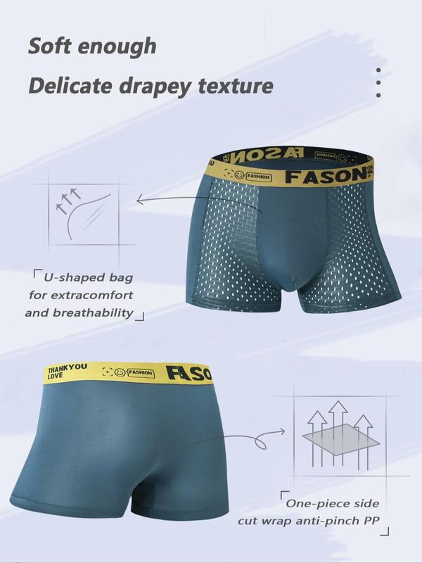 Letter Tape Boxers for Men, Men's Underwear, Summer Wear 2024, Breathable Comfortable Shorts Underwear for Daily Wear, Fall Clothes, Soft Underwear for Men, Back To School Summer Underwear, Fall Wear, Fallfreshness