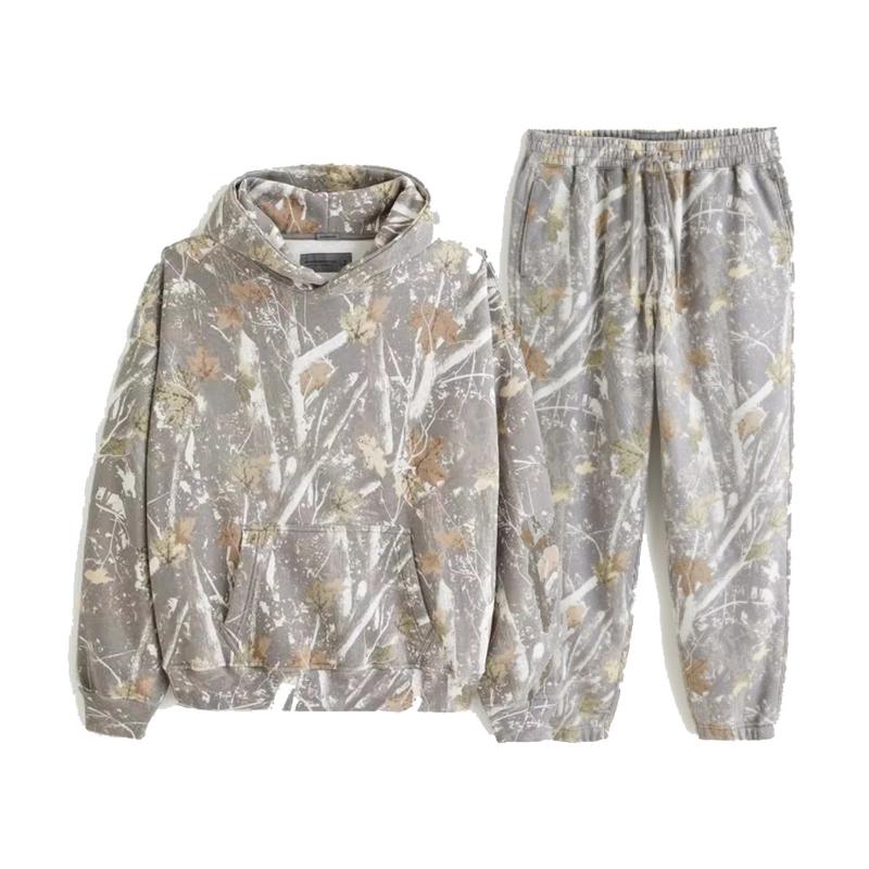 Camouflage printed fleece trousersfor men and women with pocketsoversized baggy sweatpants