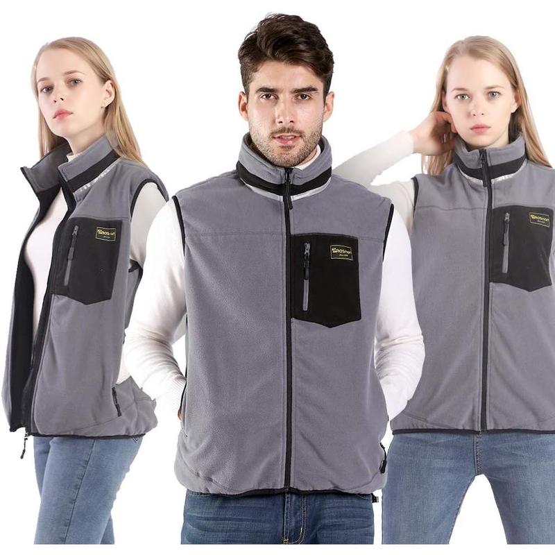 PROSmart Heated Vest Polar Fleece Lightweight Waistcoat with USB Battery Pack for Men and Women (Unisex) Menswear Tops Men's Down Two-Touch LED