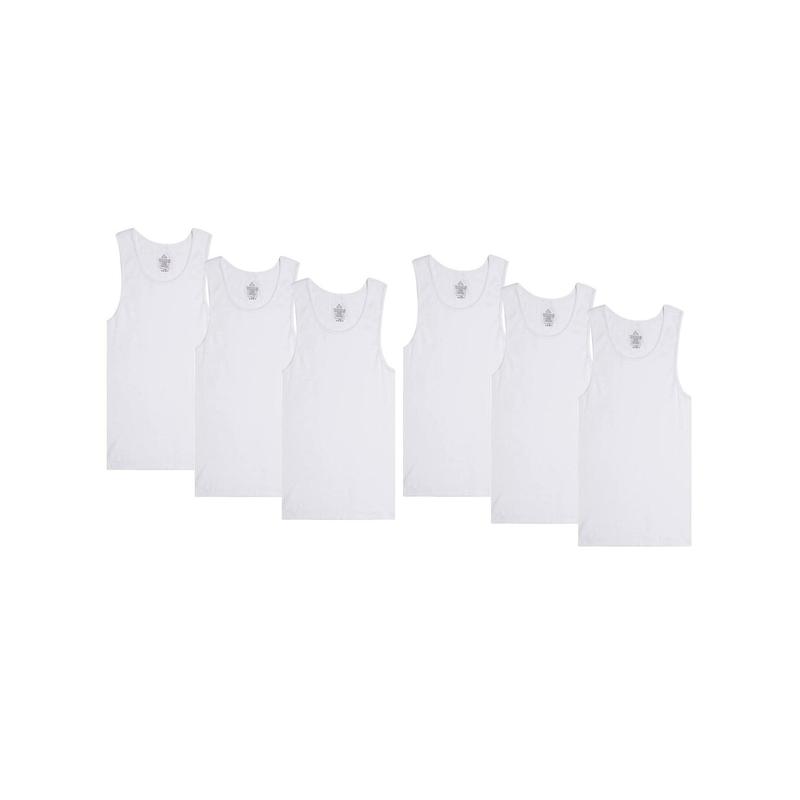 New-6 Pack Men's 100% Cotton Wife Beater A-Shirts Undershirt Plain Ribbed Tank Top Casual Menswear