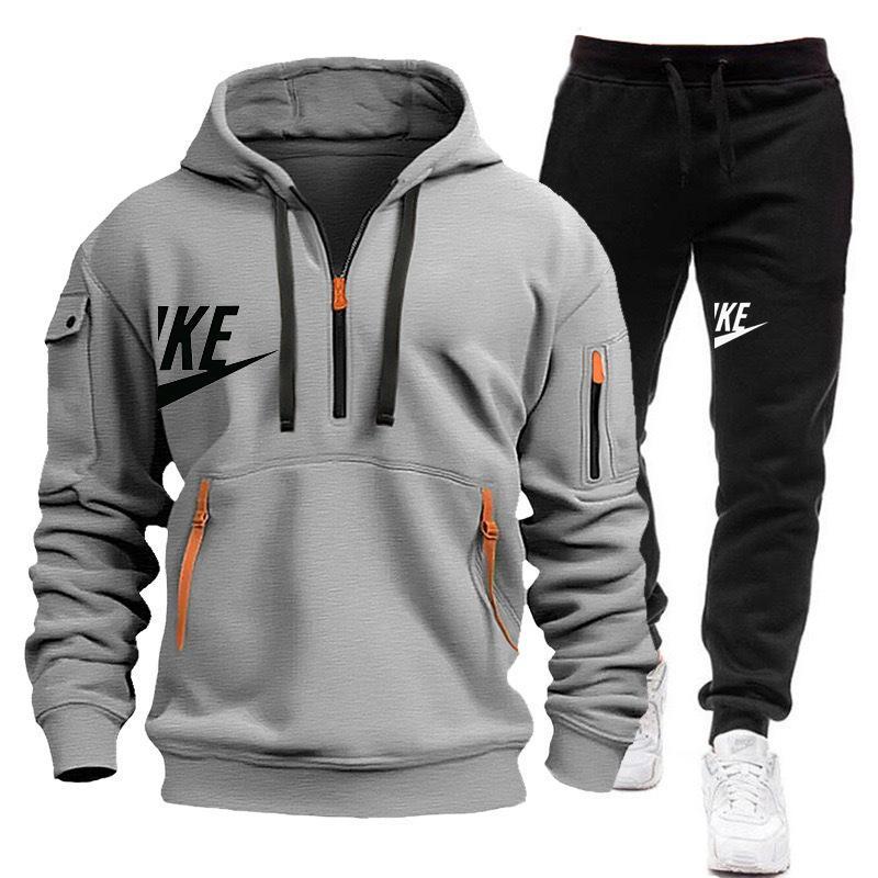 Spring and autumn new fashion Korean style access control zipper men's sweatshirt letter print zipper hooded suit