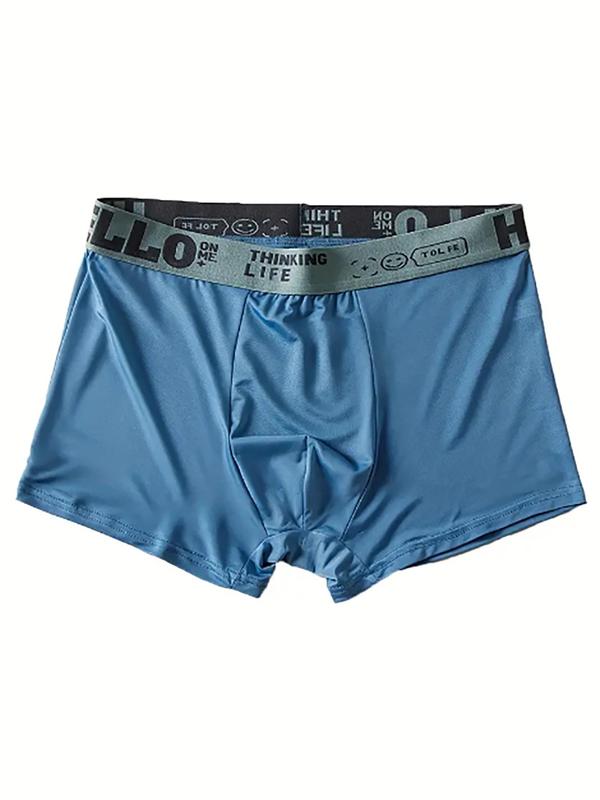 Men's Letter Tape Boxer Brief, Breathable Comfortable Underwear for Daily Wear, Casual Men's Underwear for All Seasons