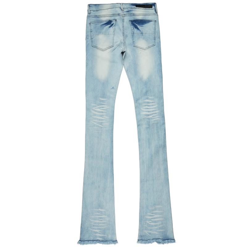 Baraz Blue Painter Super Stacked Flare Jean