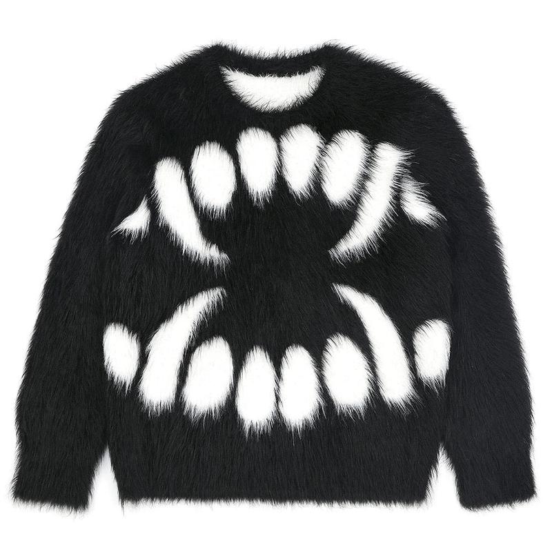 MOSAÏQUE men’s black fur sweater