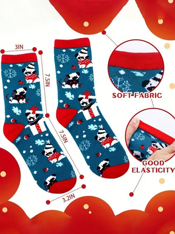 1 5 10pairs Christmas Novelty Cartoon Socks For Men And Women, Santa Socks, Colorful Fancy Funny Dress Socks