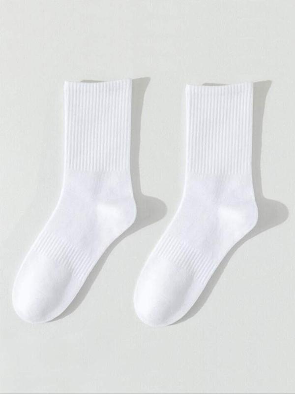 Men's Solid Crew Socks, Casual Moisture Wicking Mid Calf Socks, Soft Comfy Breathable Socks for All Seasons Daily Wear