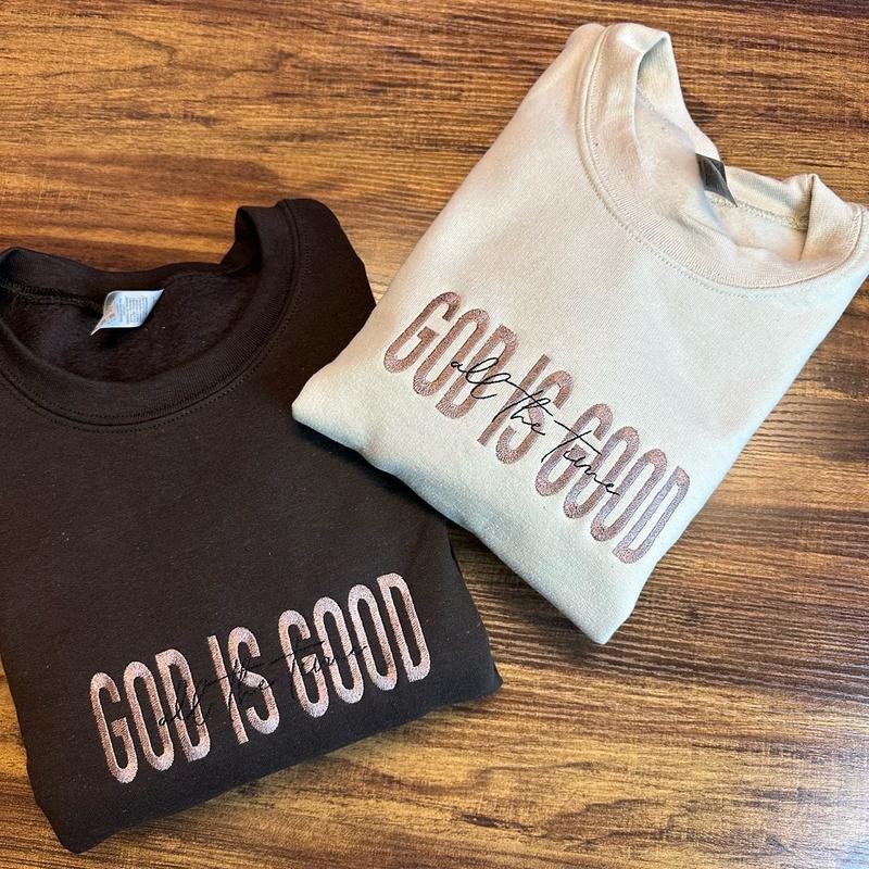 God is Good Embroidered Crewneck