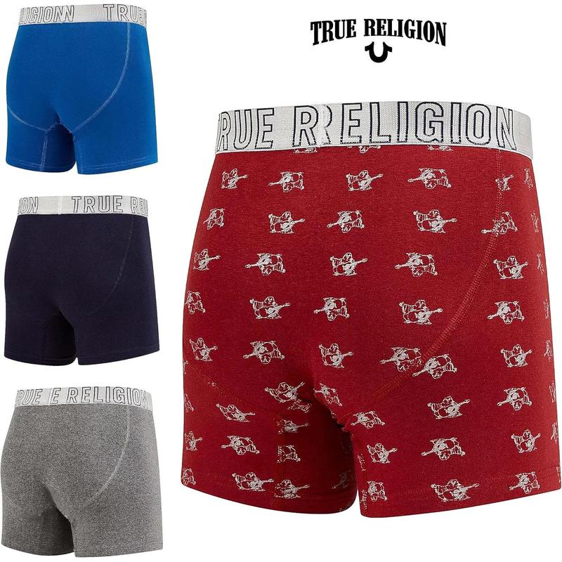 True Religion Mens Boxer Briefs Cotton Stretch Underwear for Men Pack of 4