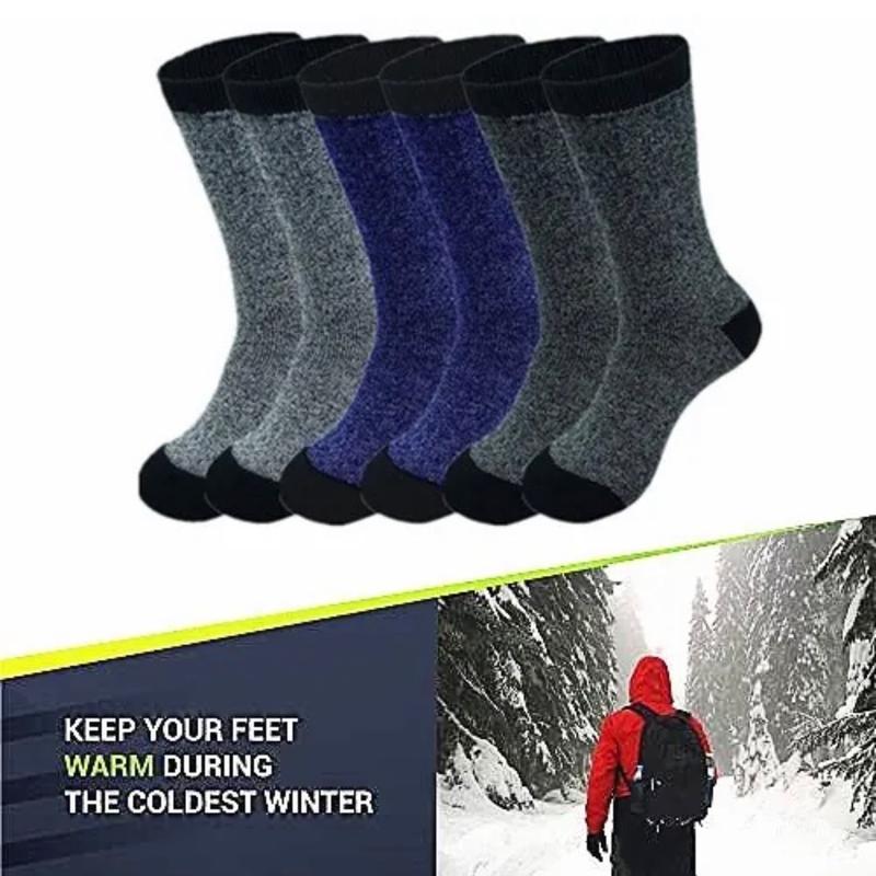 6 Pairs Men Winter Thermal Super Warm Heated Socks Heavy Duty Boots Size 10-13