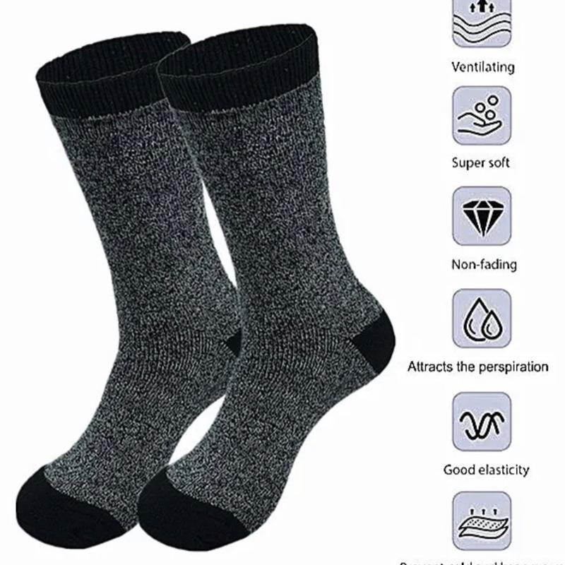 6 Pairs Men Winter Thermal Super Warm Heated Socks Heavy Duty Boots Size 10-13