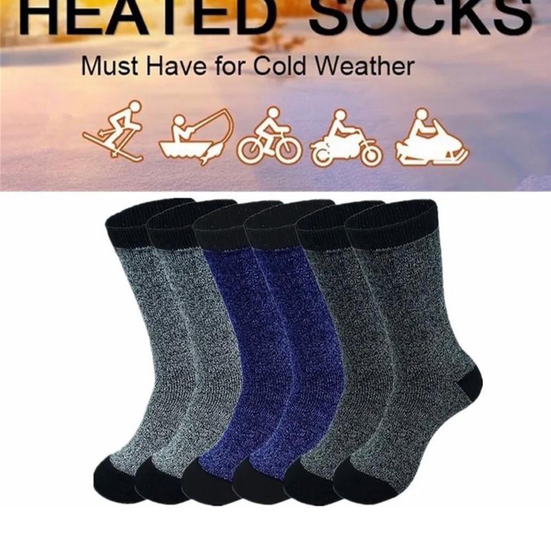 6 Pairs Men Winter Thermal Super Warm Heated Socks Heavy Duty Boots Size 10-13