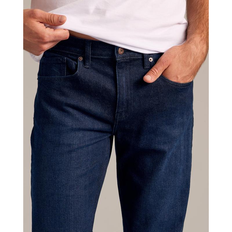 Indigo Rinse Straight Authentic Denim Jeans