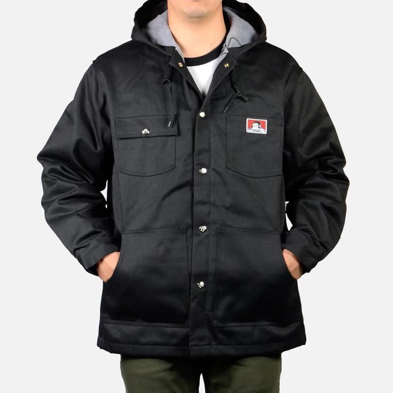 BEN DAVIS FRONT SNAP HOODED JACKET