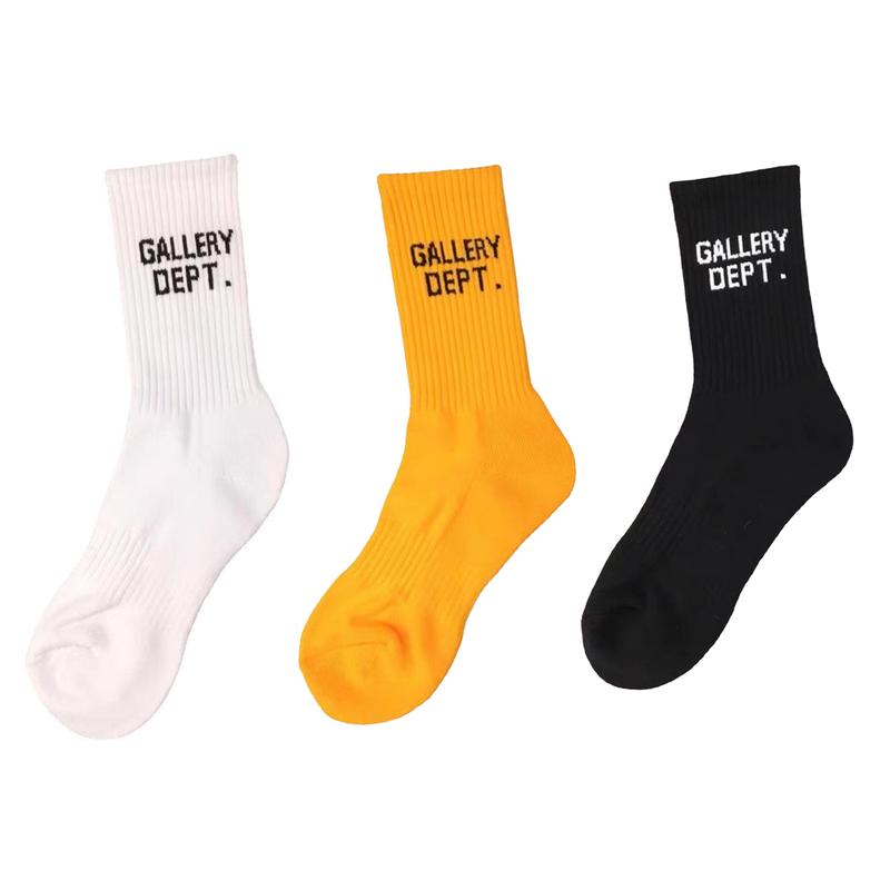 Letter Gallery Hip Hop Cotton Crew Socks for Men and Women - Lightweight and Foldable - Everyday, Comfortable