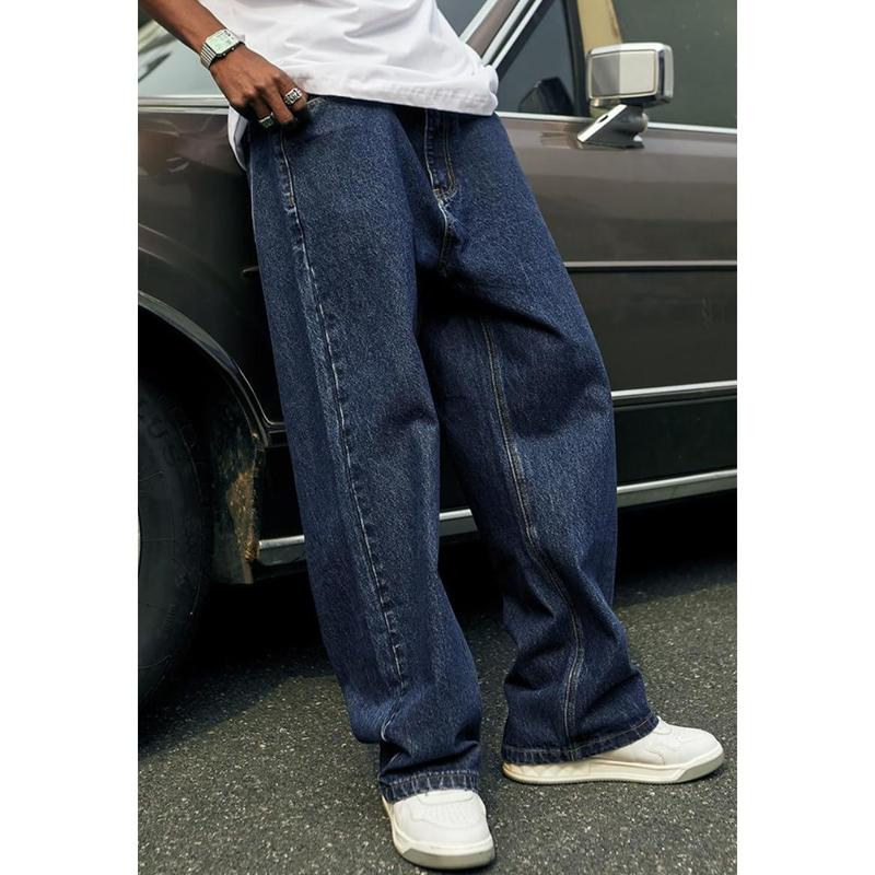 Mens Baggy Jeans for Men Women Y2k Skater Vintage Plain Pants 2023 Casual Wide Leg Jeans Loose Fit Denim Hip Hop Jeans