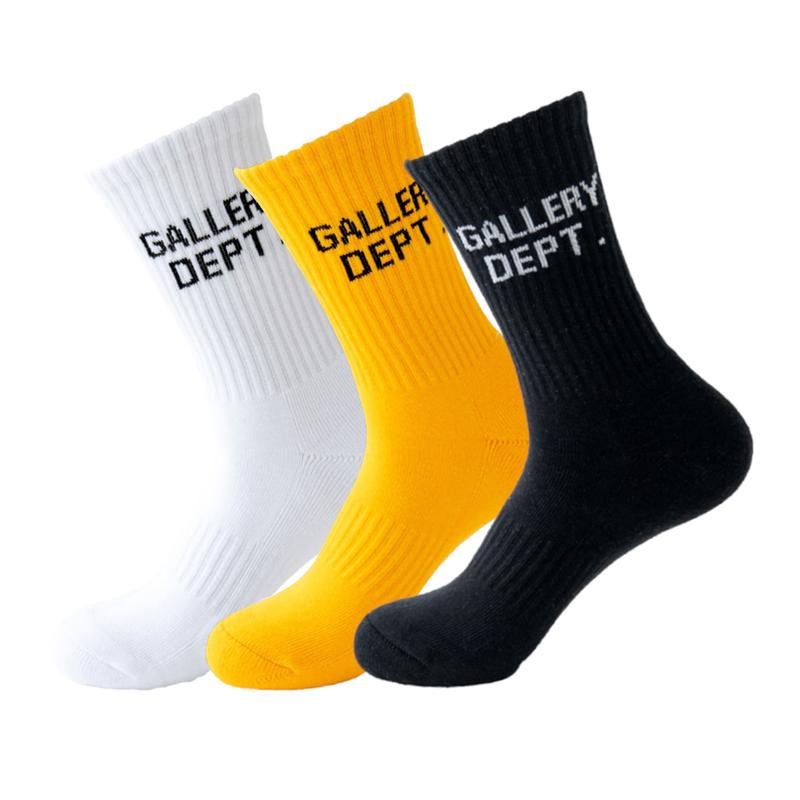 Letter Gallery Hip Hop Cotton Crew Socks for Men and Women - Lightweight and Foldable - Everyday, Comfortable