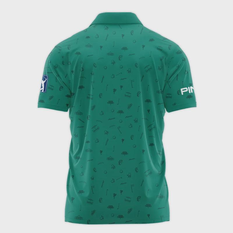 Golf Masters Tournament Ping Polo Shirt Augusta Icons Pattern Green Golf Sports All Over Print Polo Shirt For Men