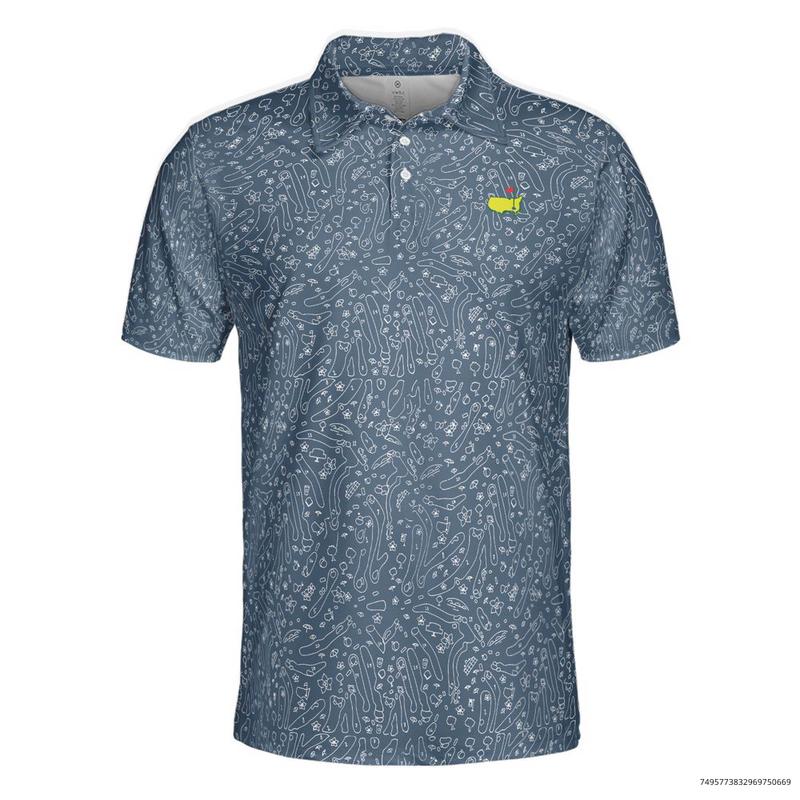 2024 Masters Golf Polo Shirt Performance Course All-over Print Men's Polo Shirt Lightweight Golfing Golfer Gift Golf Player Shirt