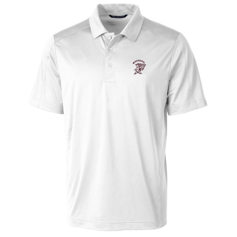 Mississippi State Bulldogs Cutter & Buck Team Logo Big & Tall Prospect Textured Stretch Polo - White