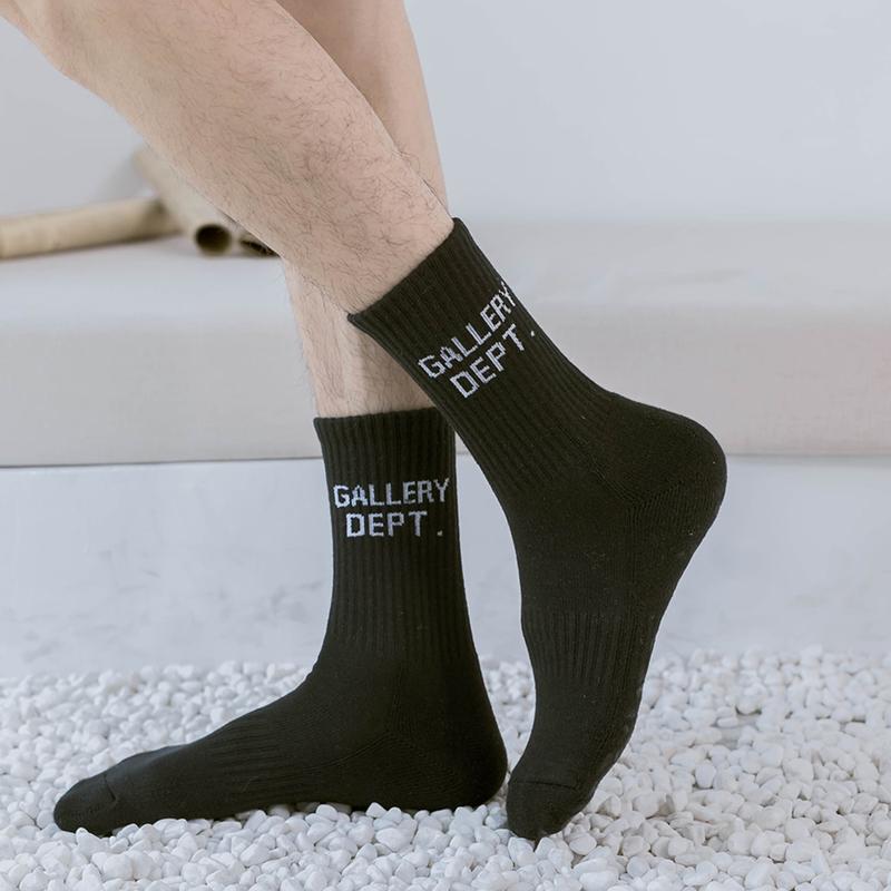 Letter Gallery Hip Hop Cotton Crew Socks for Men and Women - Lightweight and Foldable - Everyday, Comfortable