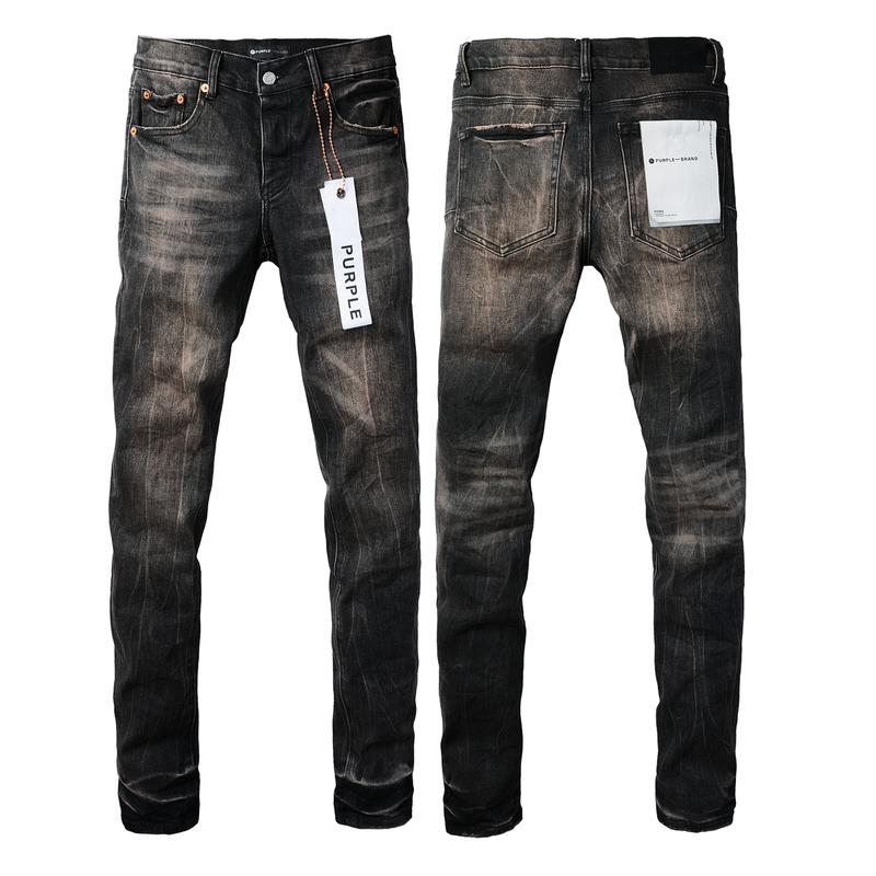 Purple-brand Men's Jeans Slim Fit Stretch Jeans Baggy Ripped Straight Skinny Denim Pants for Men Fashionable Biker Motocycle Holes Pants 2024