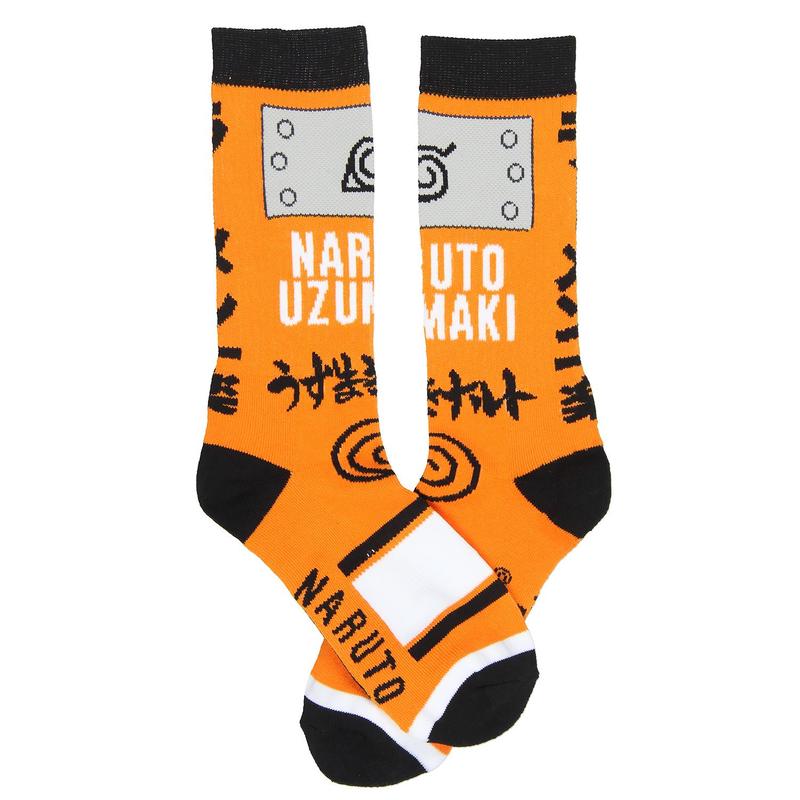 Naruto Shippuden Naruto Uzumaki Hidden Leaf Village Logo Athletic Crew Socks