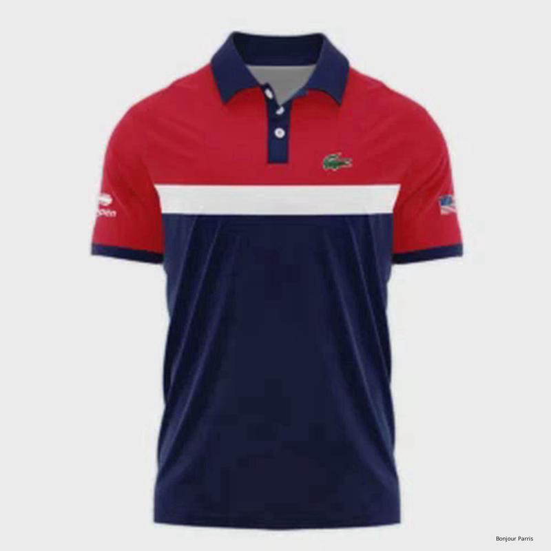 Lacoste Blue Red White Background US Open Tennis Champions Polo Shirt Style Classic Polo Shirt For Men